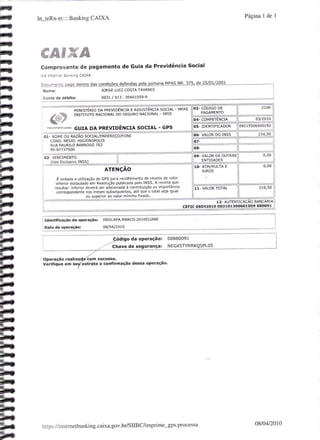 Prestação de Contas - Março 2010