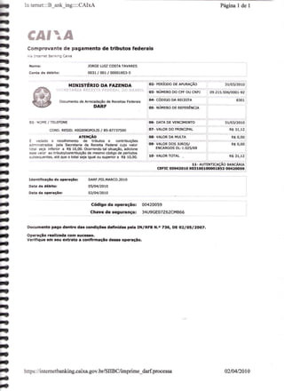 Prestação de Contas - Março 2010