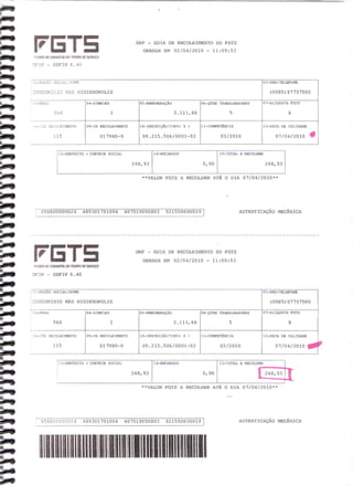 Prestação de Contas - Março 2010
