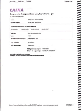 Prestação de Contas - Março 2010