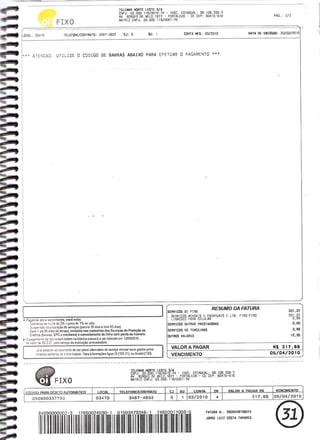 Prestação de Contas - Março 2010