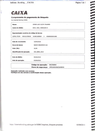 Prestação de Contas - Março 2010