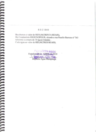 Prestação de Contas - Março 2010