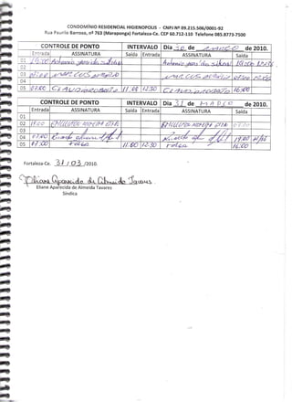 Prestação de Contas - Março 2010