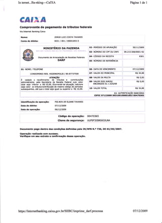 Prestação de Contas - Novembro 2009