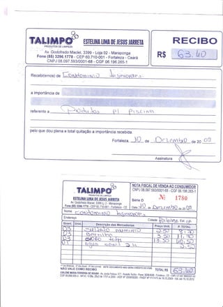 Prestação de Contas - Novembro 2009