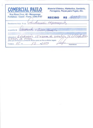 Prestação de Contas - Novembro 2009