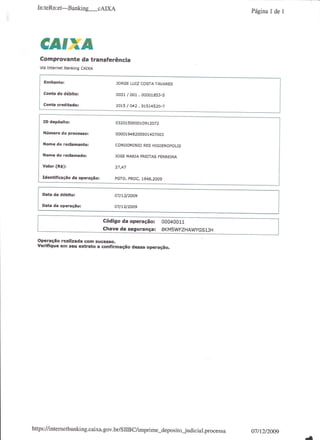 Prestação de Contas - Novembro 2009