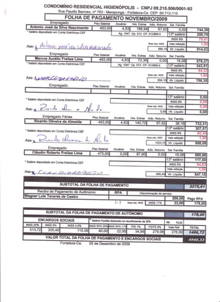 Prestação de Contas - Novembro 2009