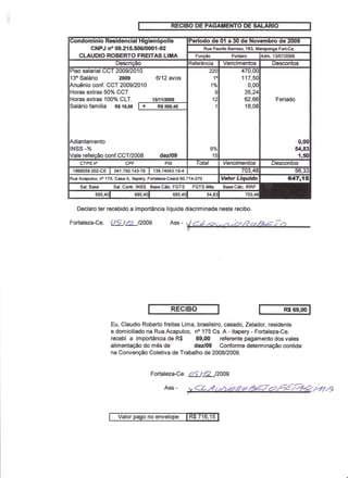 Prestação de Contas - Novembro 2009