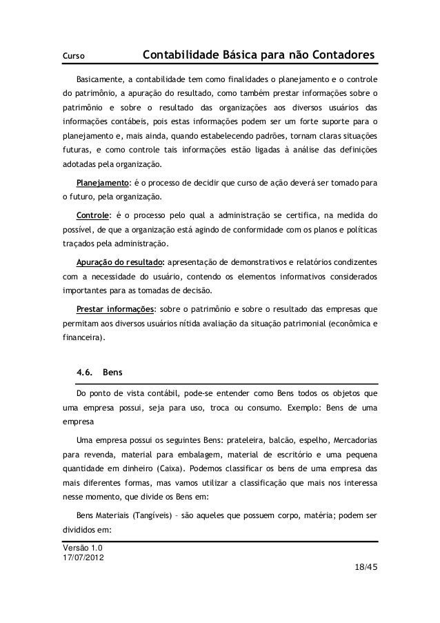 Curso contabilidade para nao contadores