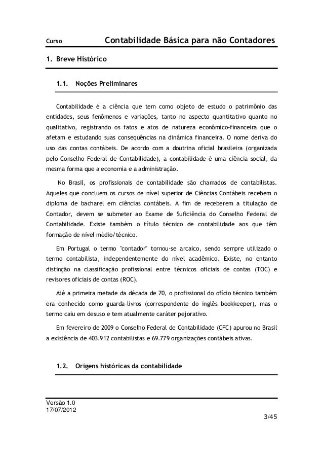 Curso contabilidade para nao contadores