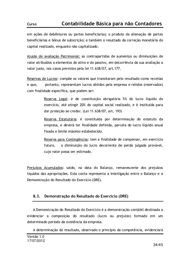 Curso contabilidade para nao contadores