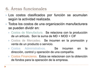 Los costos clasificados por función se acumulan según la actividad realizada.
