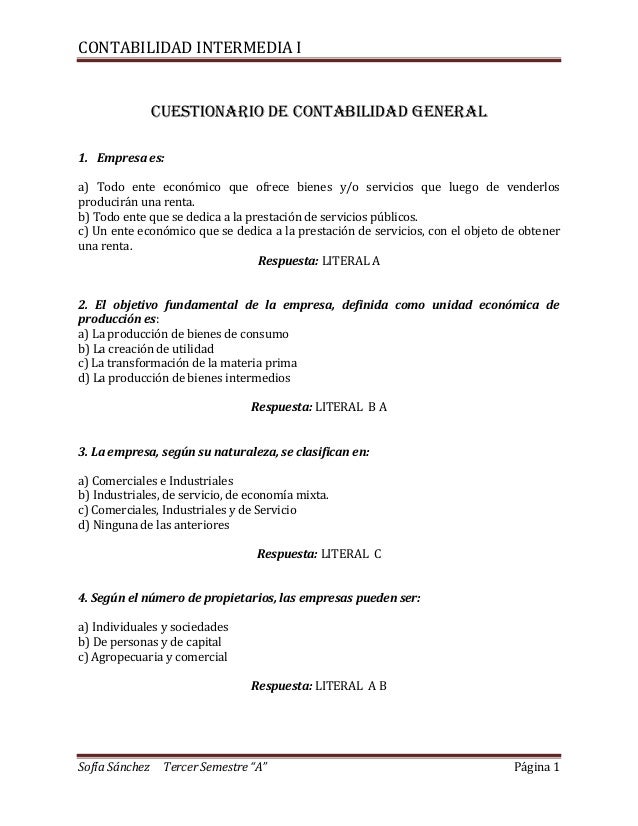 preguntas generales con respuesta contabilidad general cuestionario preguntas generales con respuesta contabilidad general cuestionario