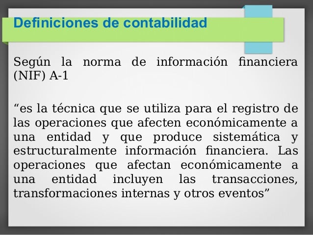 Generalidades de la contabilidad