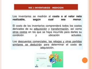 NIC 2 INVENTARIOS - MEDICION
 