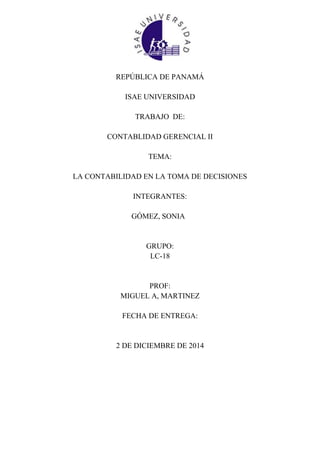 La contabilidad en la Toma de decisiones | PDF