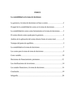 La contabilidad en la Toma de decisiones | PDF