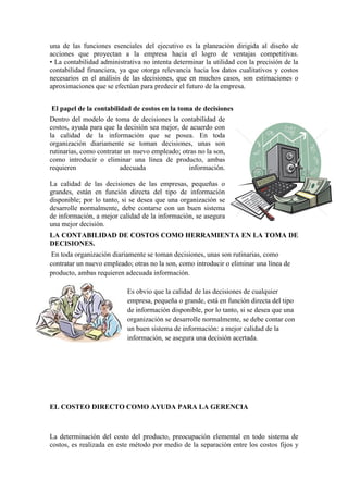 La contabilidad en la Toma de decisiones | PDF