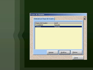 Usuario y ContraseñaAl instalar el Sistema de Contabilidad GL 2000, se tienen dados de alta 2 usuarios con nivel de supervisor, con el cual se puede entrar y controlar cualquier parte del sistema.         Las claves son como sigue :Usuario : IASCContraseña : IASC yUsuario : fussionContraseña : fussionUna vez adentro usted puede agregar mas usuarios y además cambiar las contraseñas de los usuarios existentes, para tener el control de la seguridad del sistema.