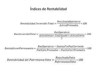 Índices de Rentabilidad  