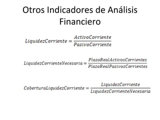 Otros Indicadores de Análisis Financiero 
