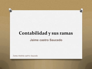 Contabilidad y sus ramas
                  Jaime castro Saucedo



Jaime Andrés castro Saucedo
 