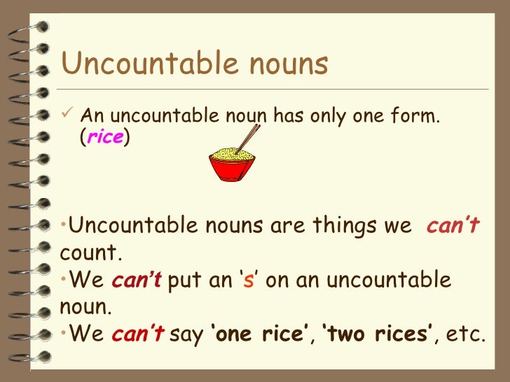 Countable and uncountable nouns