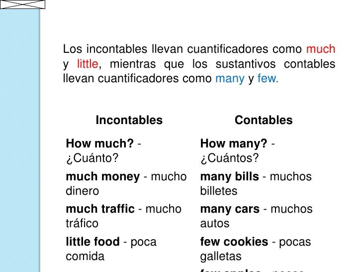 Contables e incontables ( alumnos)