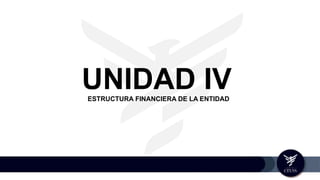 UNIDAD IVESTRUCTURA FINANCIERA DE LA ENTIDAD
 