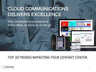 1
Nonprofit Webinar Series
The next generation of communications.
TOP 10 TRENDS IMPACTING YOUR CONTACT CENTER
 