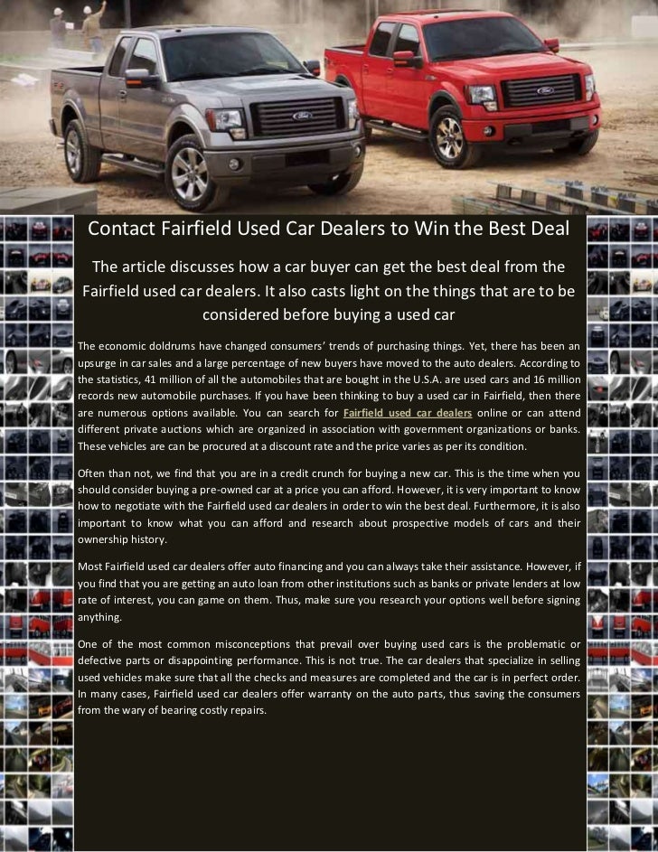 Used Cars Dealers >> Contact Fairfield Used Car Dealers To Win The Best Deal Used Cars Dealers >> Contact Fairfield Used Car Dealers To Win The Best Deal