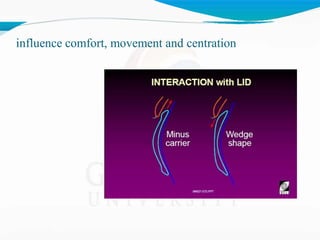 influence comfort, movement and centration
 