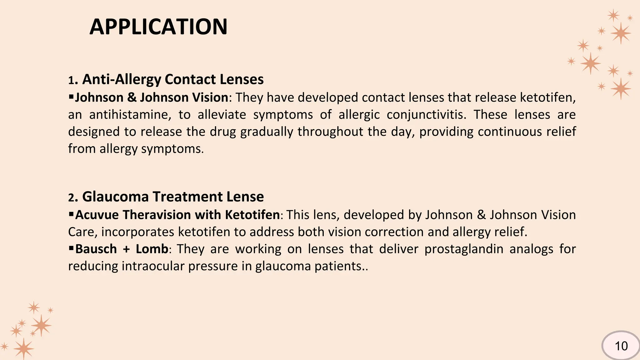 CONTACT LENSES FOR PHARMACEUTICAL DRUG DELIVERY.pptx