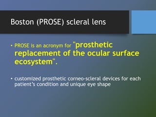 Contact lens options in keratoconus hira | PPTX