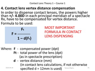 Contact lens theory 1 course 1 | PPTX