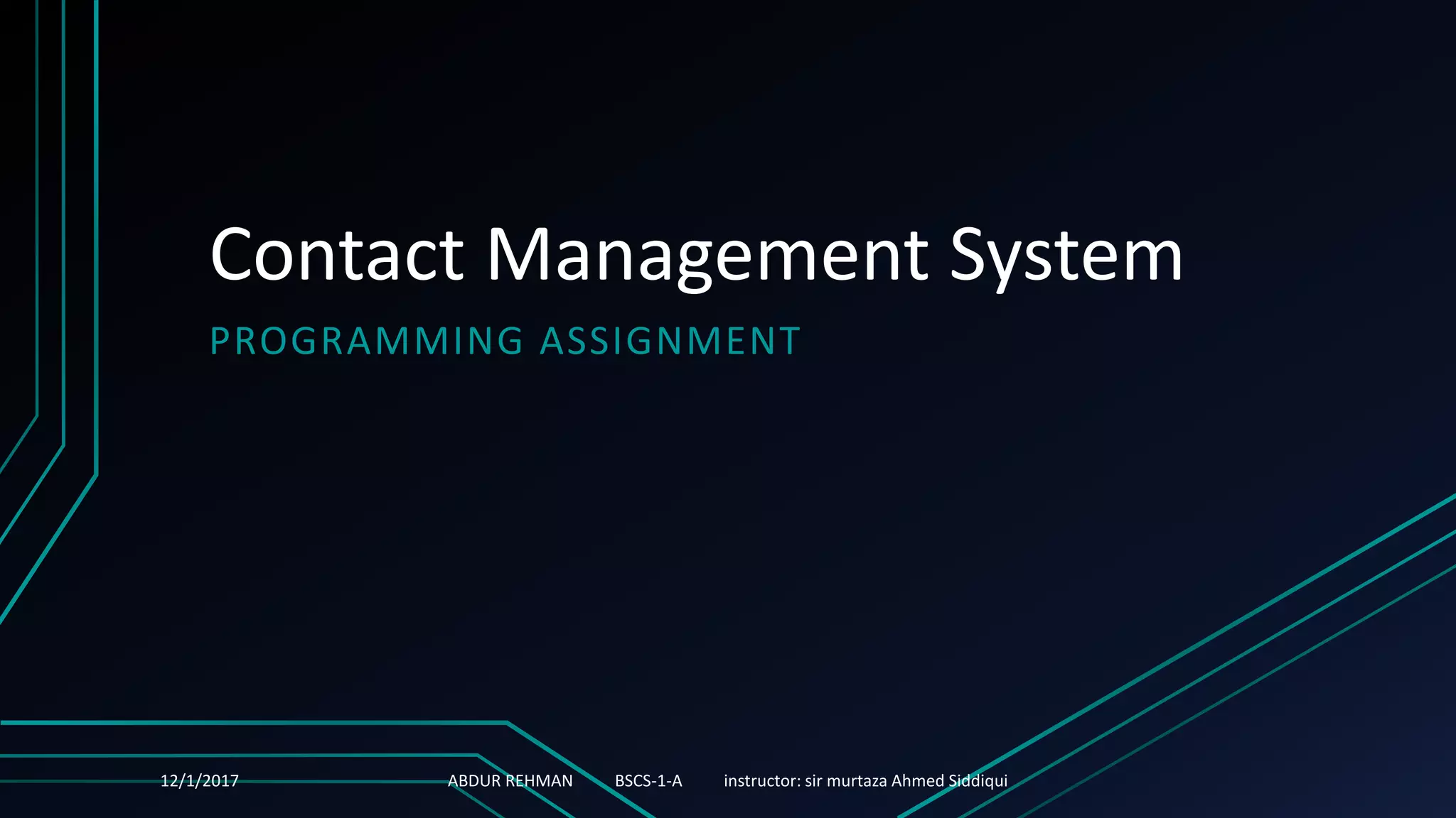 Contact management system , phone book management system | PPTX ...