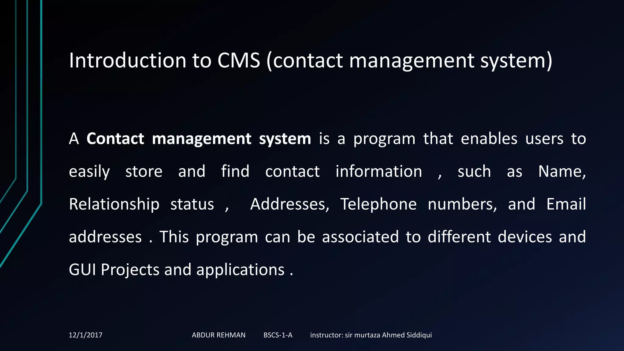 Contact management system , phone book management system | PPTX ...