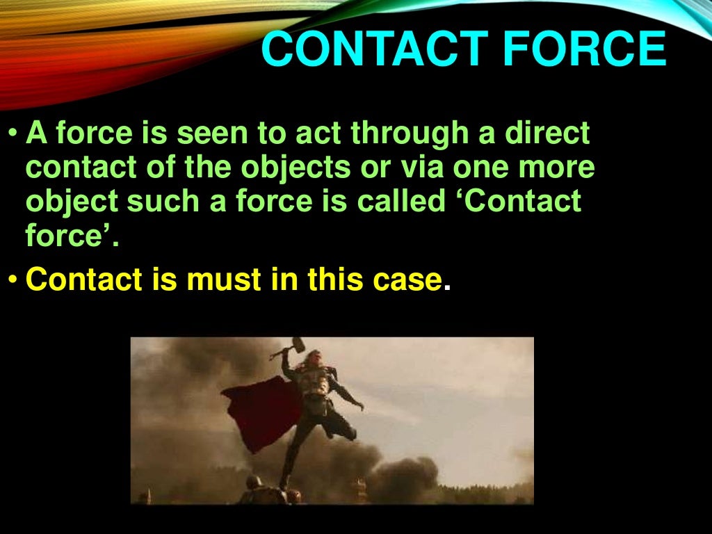 FORCE CONTACT AND NONCONTACT FORCES