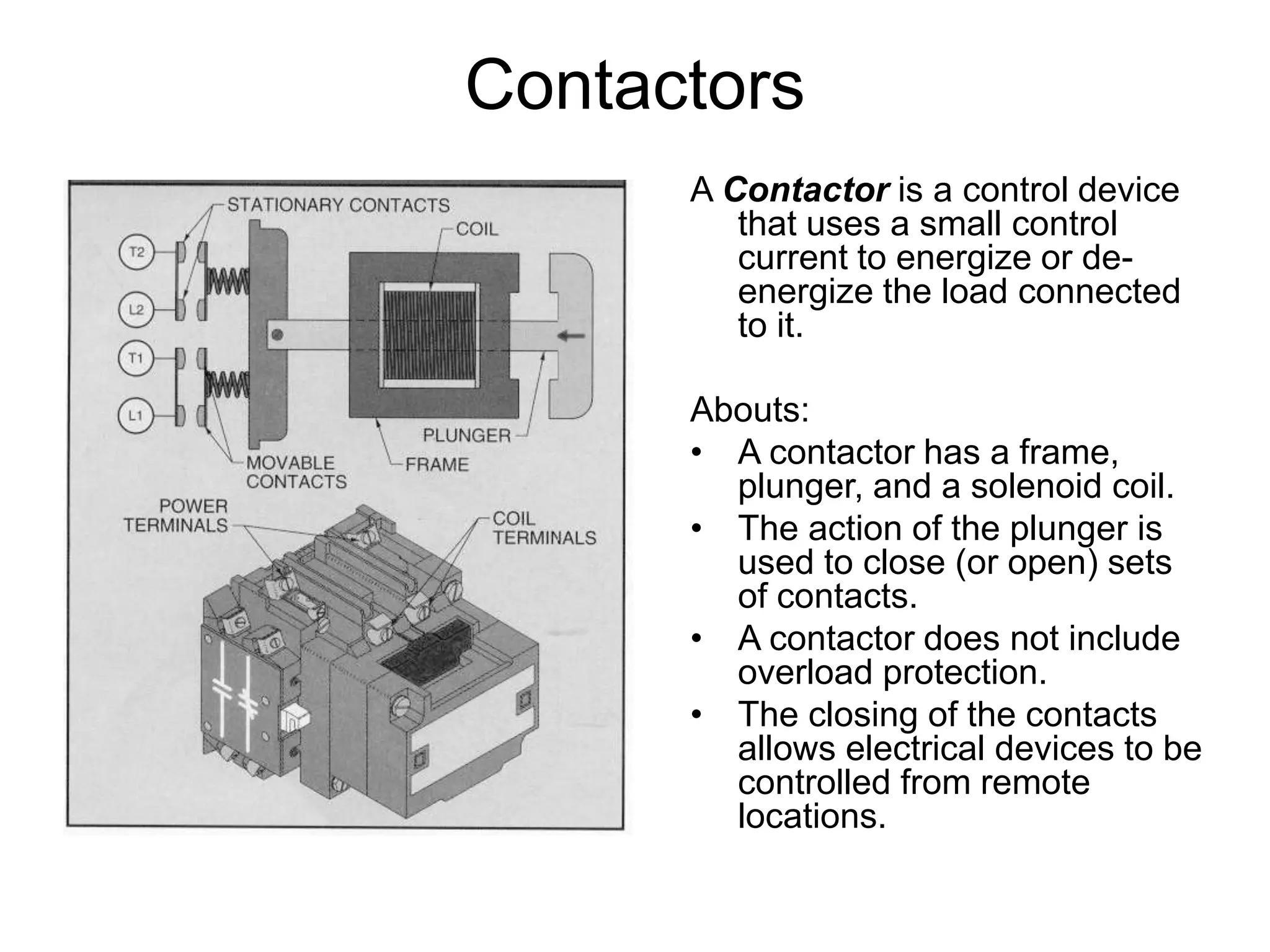 Contactors relays
