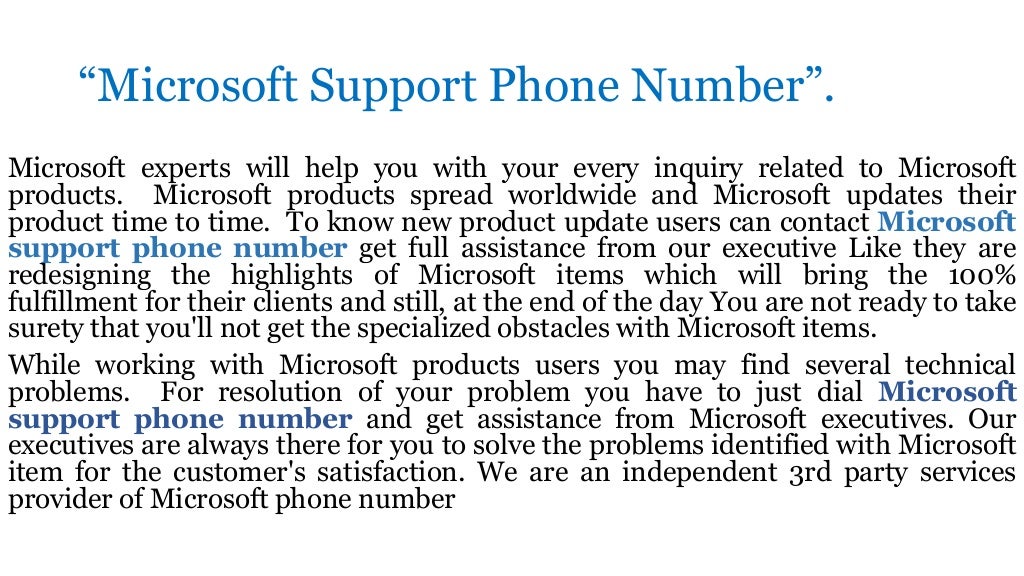 Microsoft customer service number
