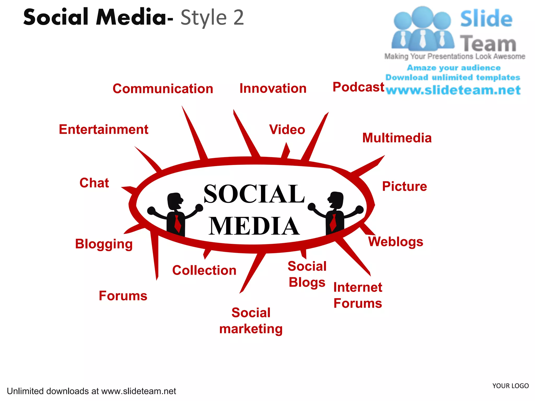 Contact social media 2 power point slides and ppt diagram templates | PPT
