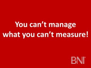 You can’t manage
what you can’t measure!
 