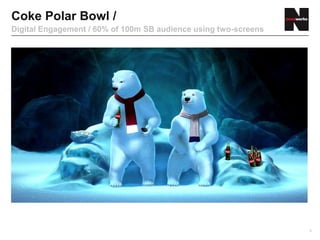 Coke Polar Bowl /
Digital Engagement / 60% of 100m SB audience using two-screens




                                                                 9
 