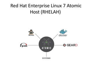 Red Hat Enterprise Linux 7 Atomic
Host (RHELAH)
 