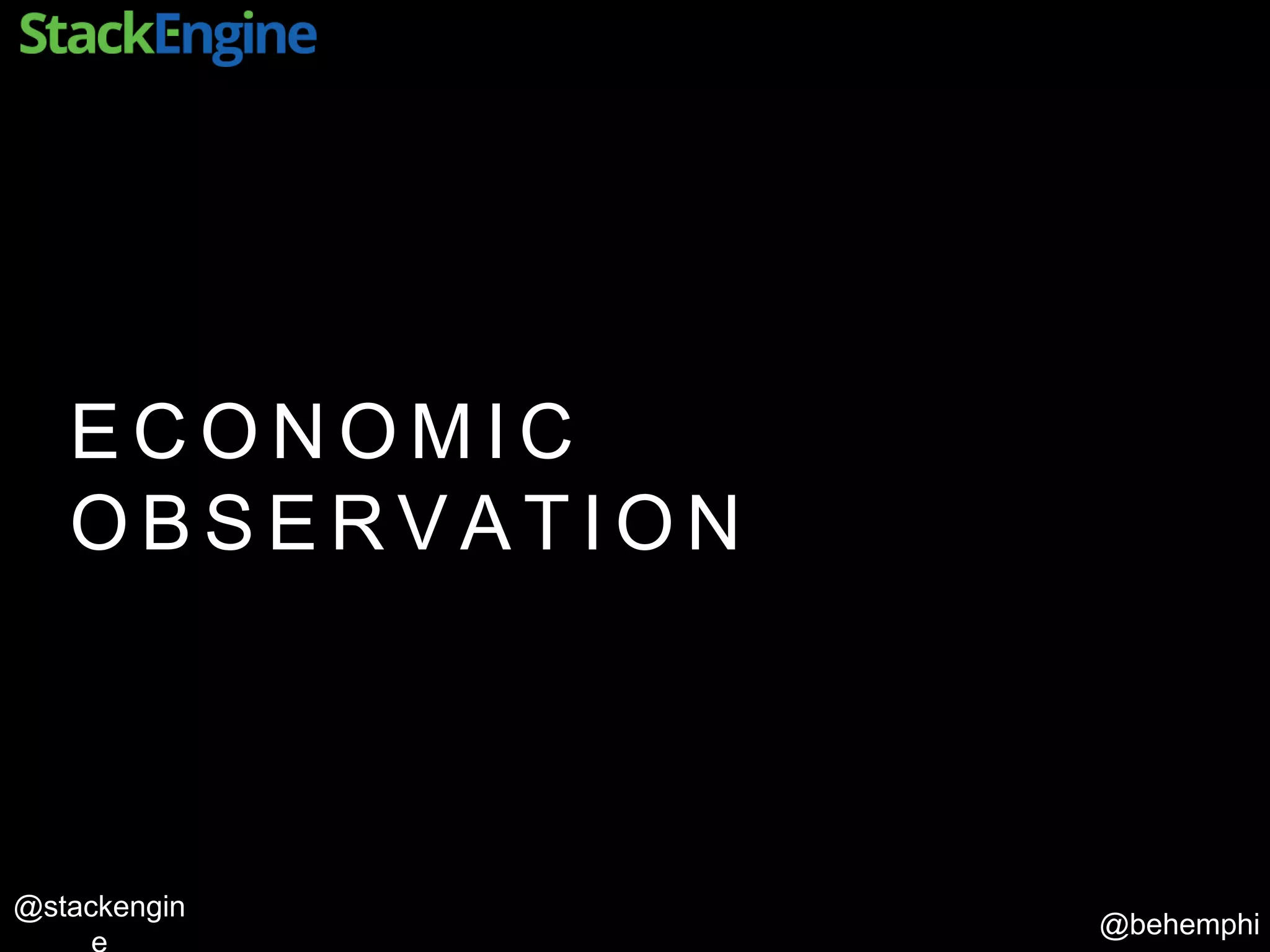 @behemphi
@stackengin
E C O N O M I C
O B S E R V A T I O N
 