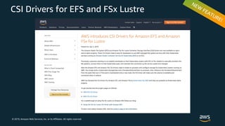 © 2019, Amazon Web Services, Inc. or its Affiliates. All rights reserved.
CSI Drivers for EFS and FSx Lustre
 