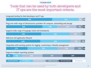 17
Tools that can be used by both developers and
IT ops are the most important criteria.
 