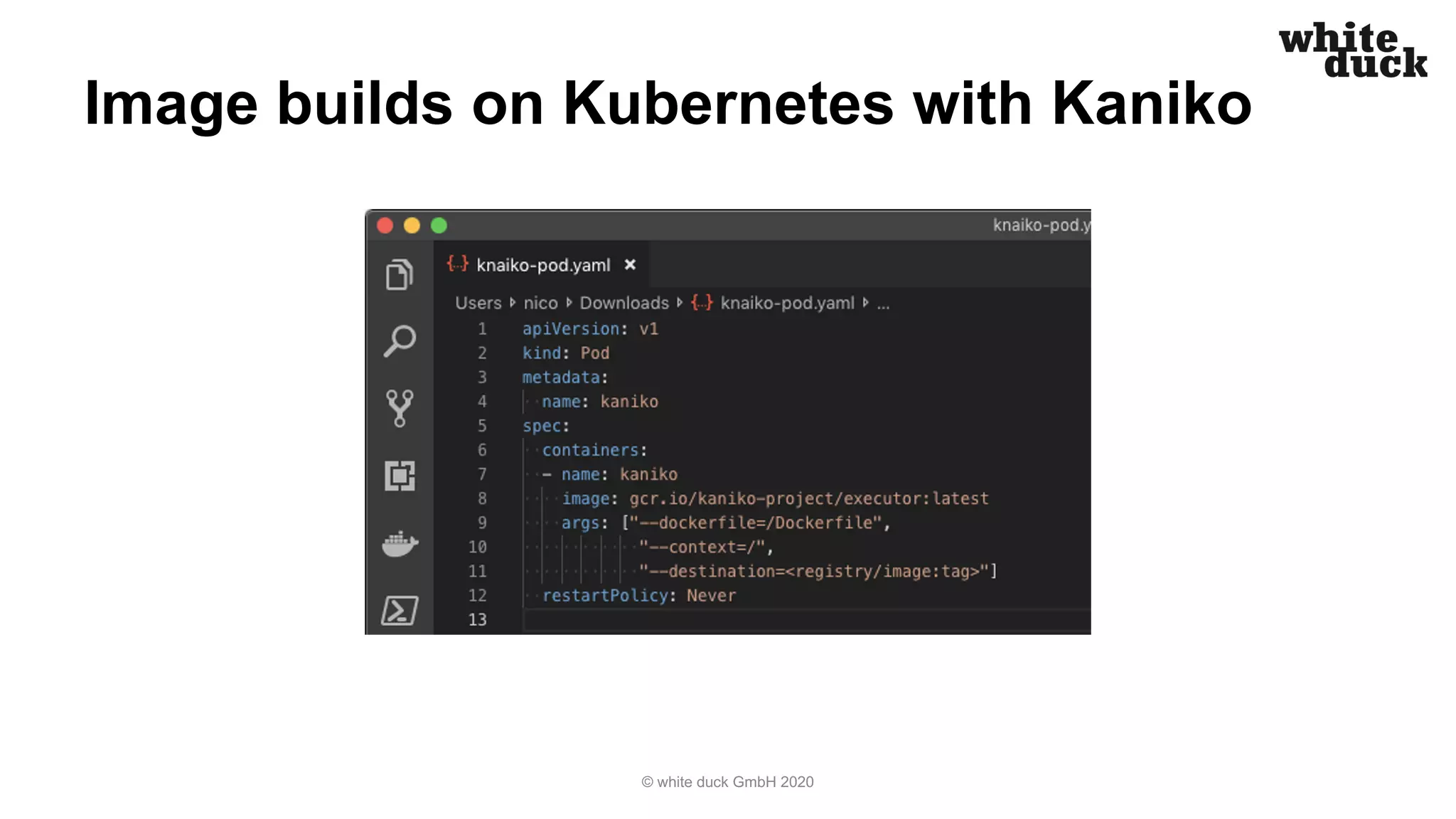 Image builds on Kubernetes with Kaniko
© white duck GmbH 2020
 